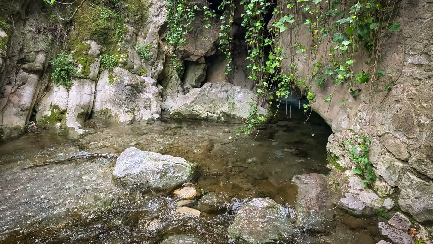 Schlucht am Rio Cuadros mit historischen Wachturm Torreón de Cuadros